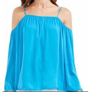 NWT Vince Camuto Havana Blue off the Shoulder top